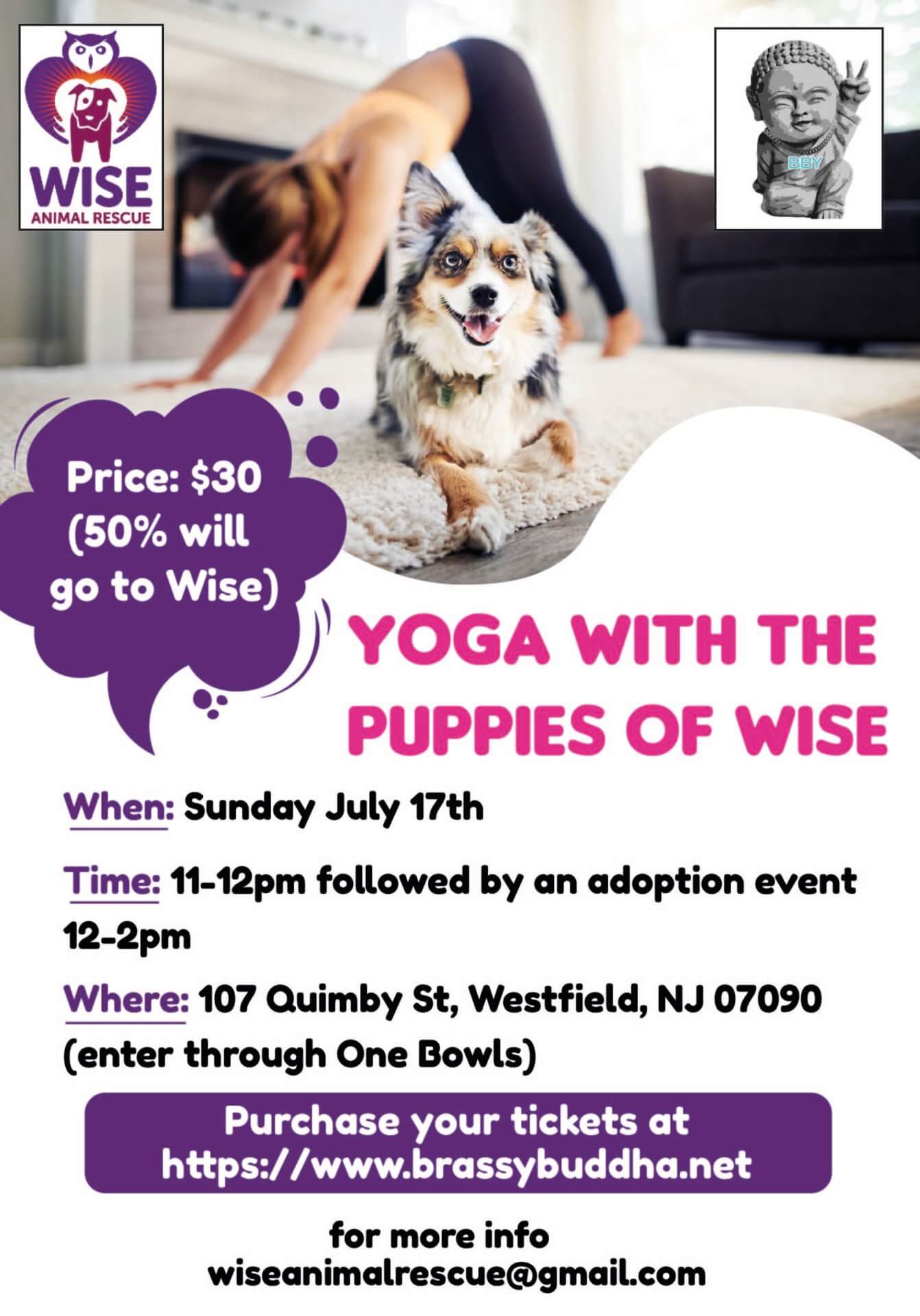 WISE Yoga Puppy Adoption