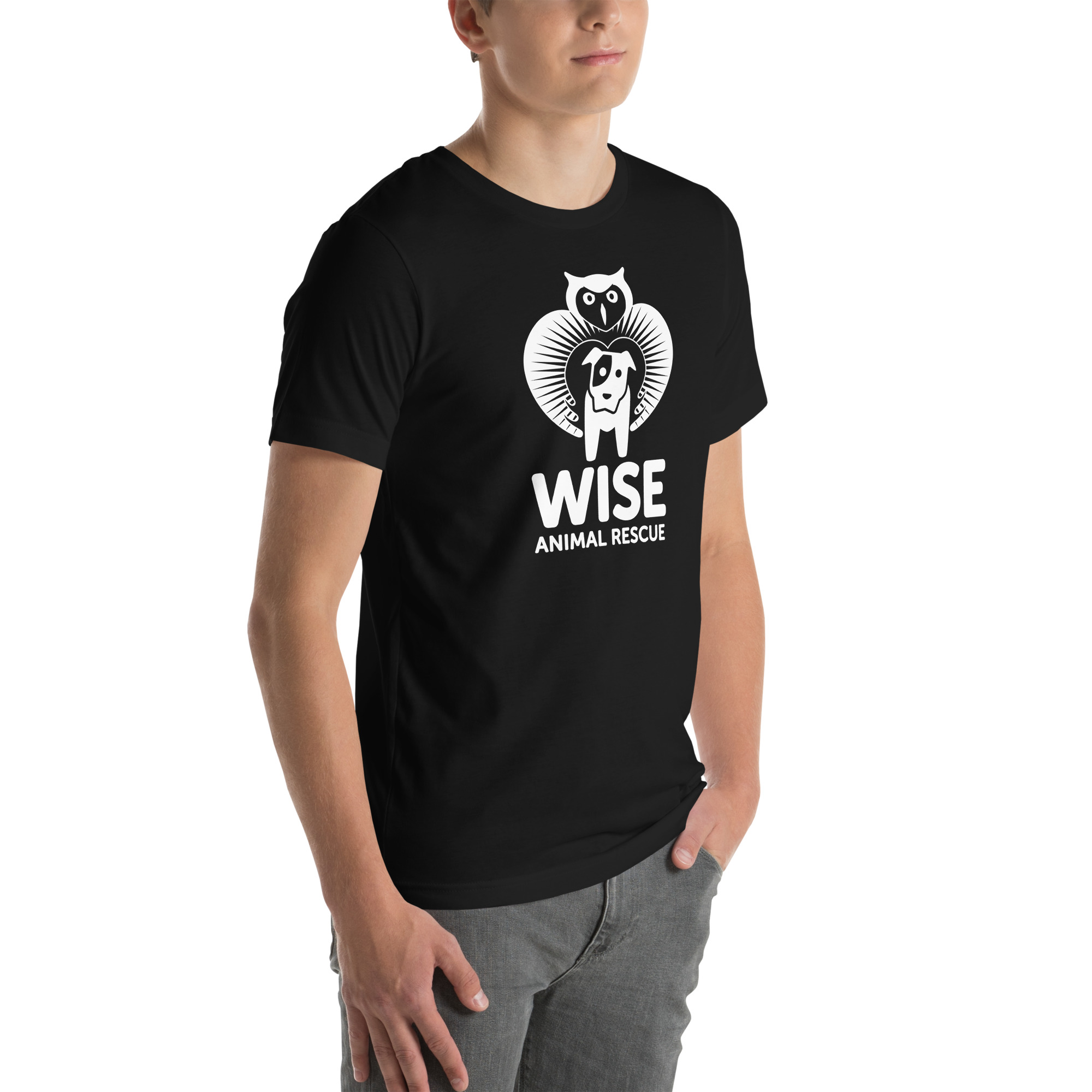 WISE Unisex T-Shirt with white logo - Image 6